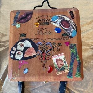 Hand Decorated Wooden Cigar Box With Added Carrying Strap.